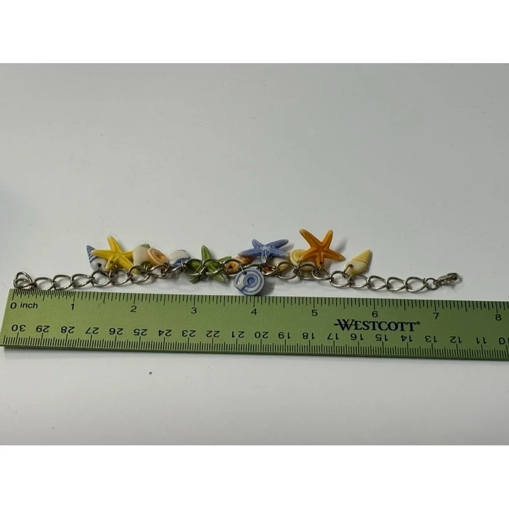 Charm Bracelet Vacation Sea Shells Coastal Maximalist Vibes - Picture 12 of 13